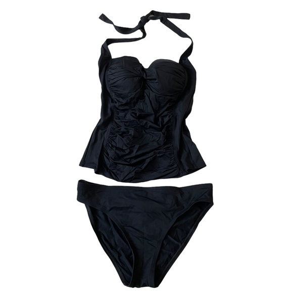 * La Blanca Ruched Tankini Twist Halter Bikini Sz. 8 - Picture 2 of 13